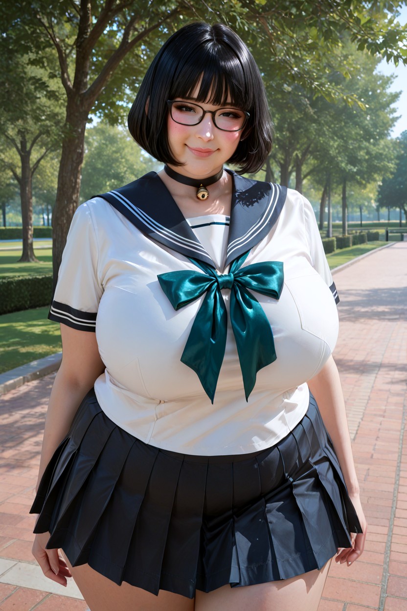 Realistic Proportions, Plump Large Lips, Thick Plump BBW AI Porn
