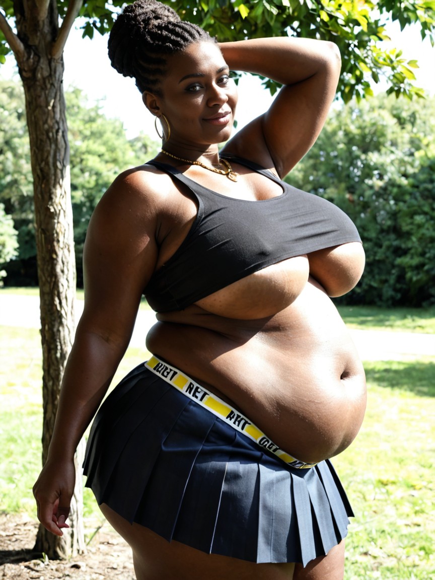 African, Small Ass, Only One Person BBW AI Porn