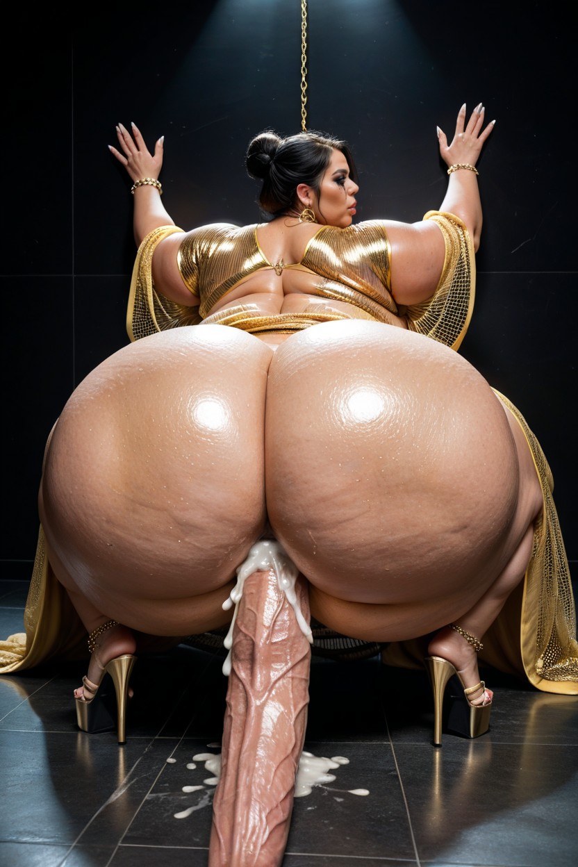 Black Background, Side View, Transparent BBW AI Porn