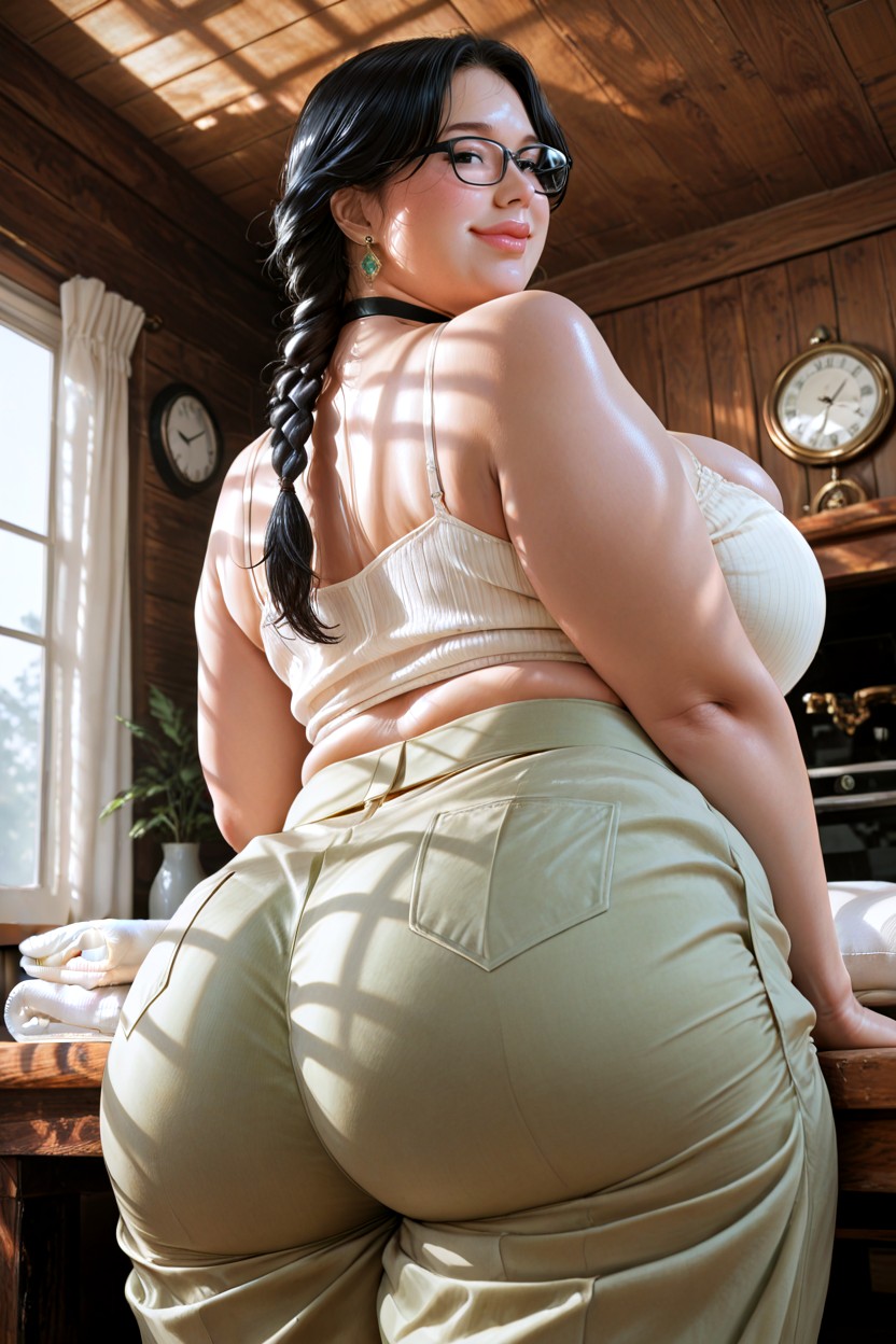 Fully Clothed, Modest, Mild Indoor Climate BBW AI Porn