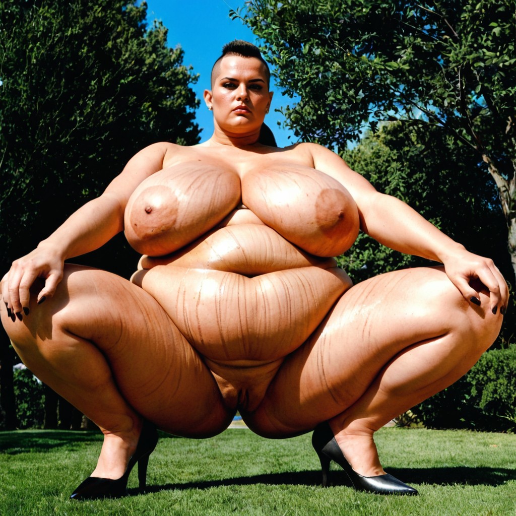 Stretch Marks, Breast Expansion, Oiled BBW AI Porn