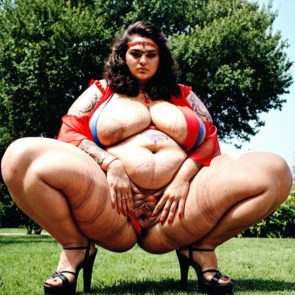 Pale Skin, 50+, Extremely Large Ass BBW AI Porn