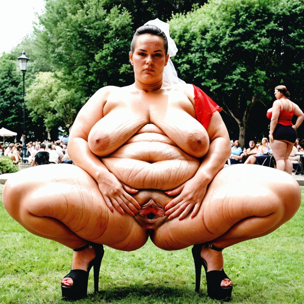 Front View, Obese Thighs, Indian BBW AI Porn