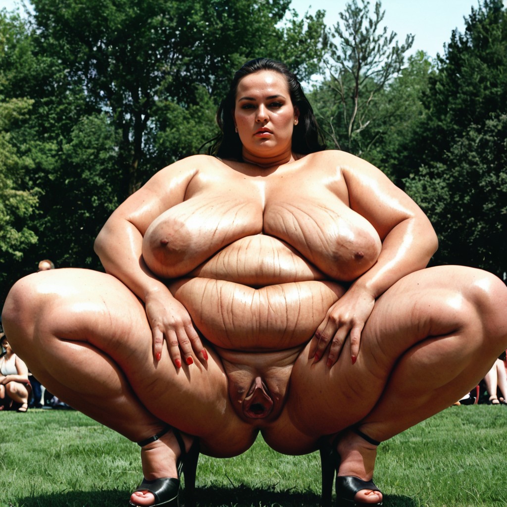 Pale Skin, Indian, Many People Around BBW AI Porn