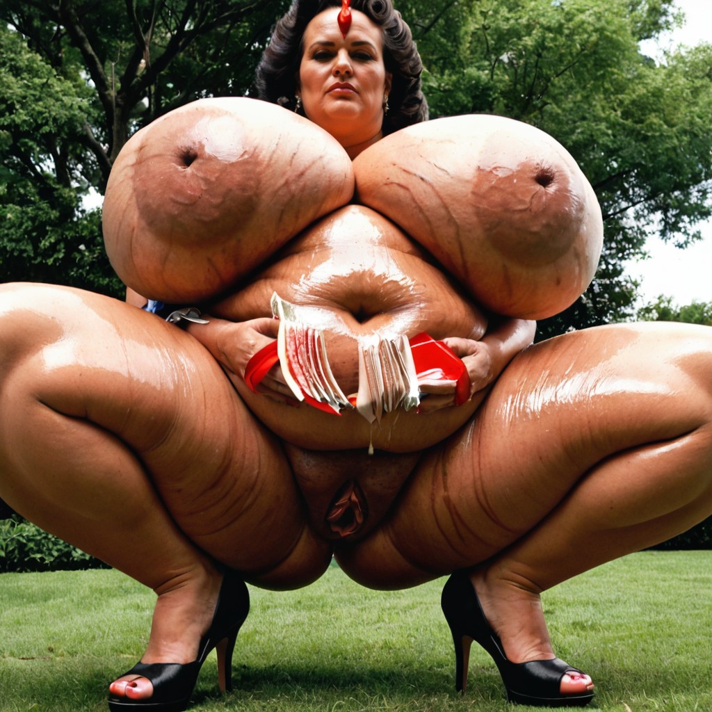 Both Hands On The Knees, 50+, Indian BBW AI Porn