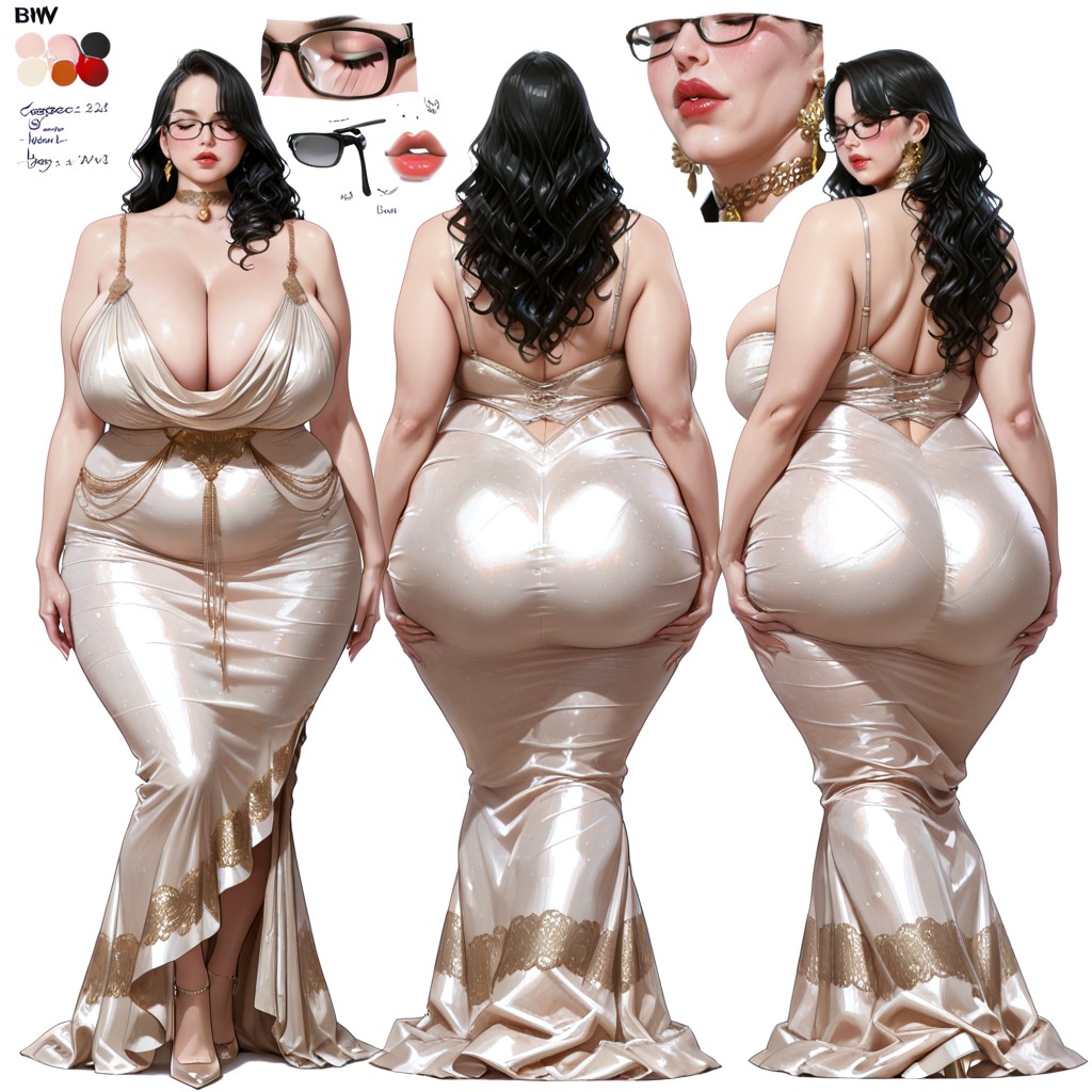 Elegant Gown, Clothed Natural Gigantic Breasts, Front View Porno BBW IA