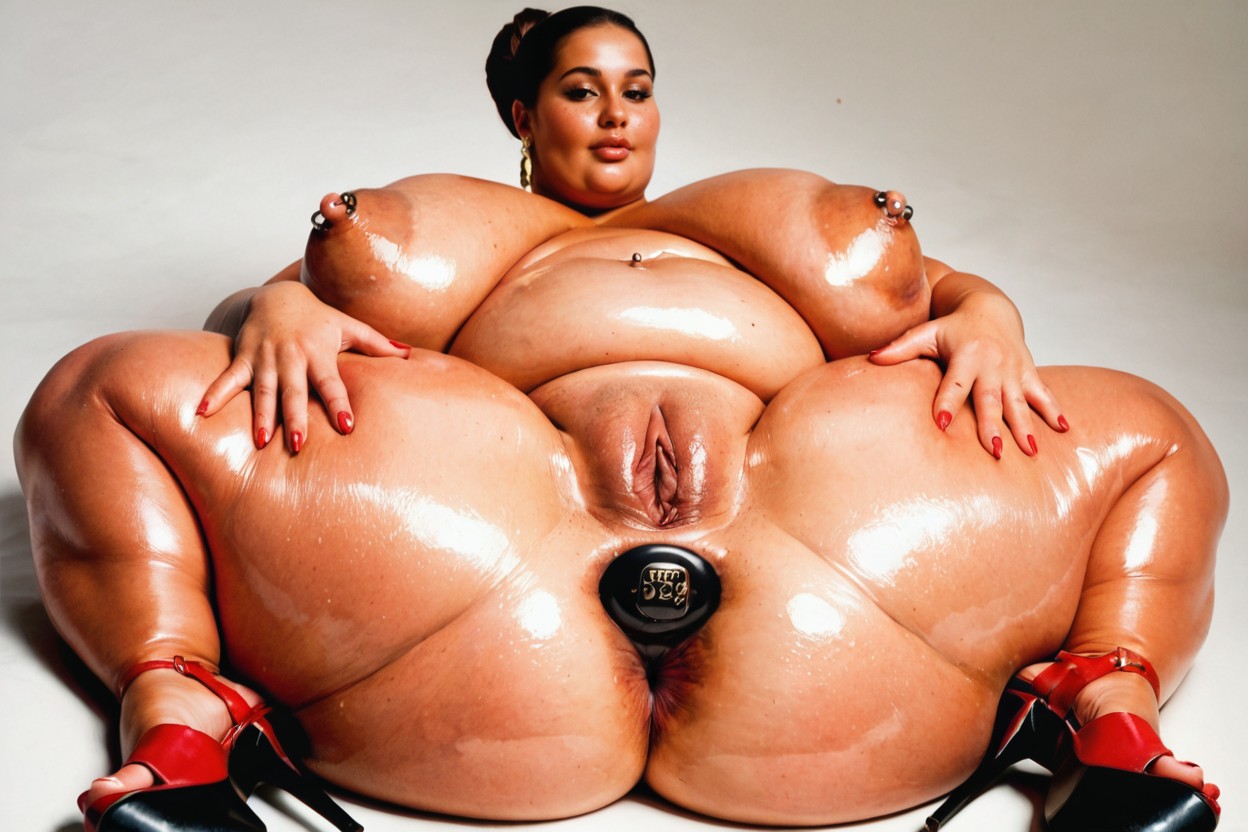 Thick Lips, Legs Bent, Hyper Thick Body BBW AI Porn
