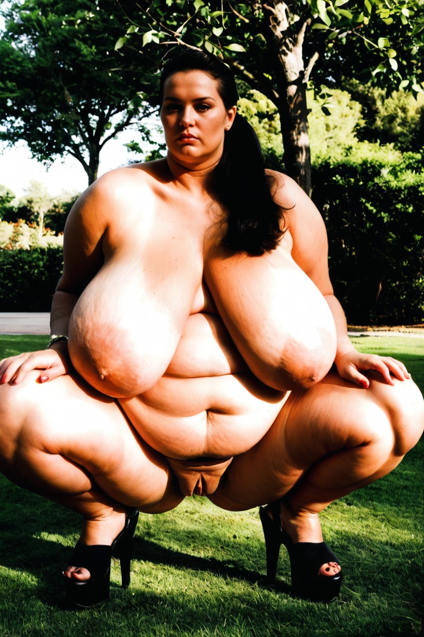 Obese Busty Ssbbw, 50+, At The Park BBW AI Porn