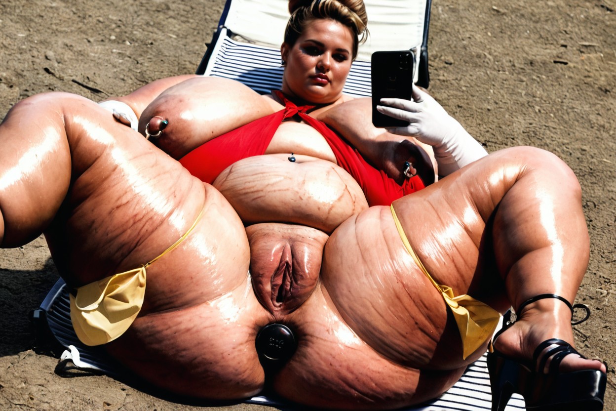 Smooth Skin, Platform Heels, Oiled Skin BBW AI Porn