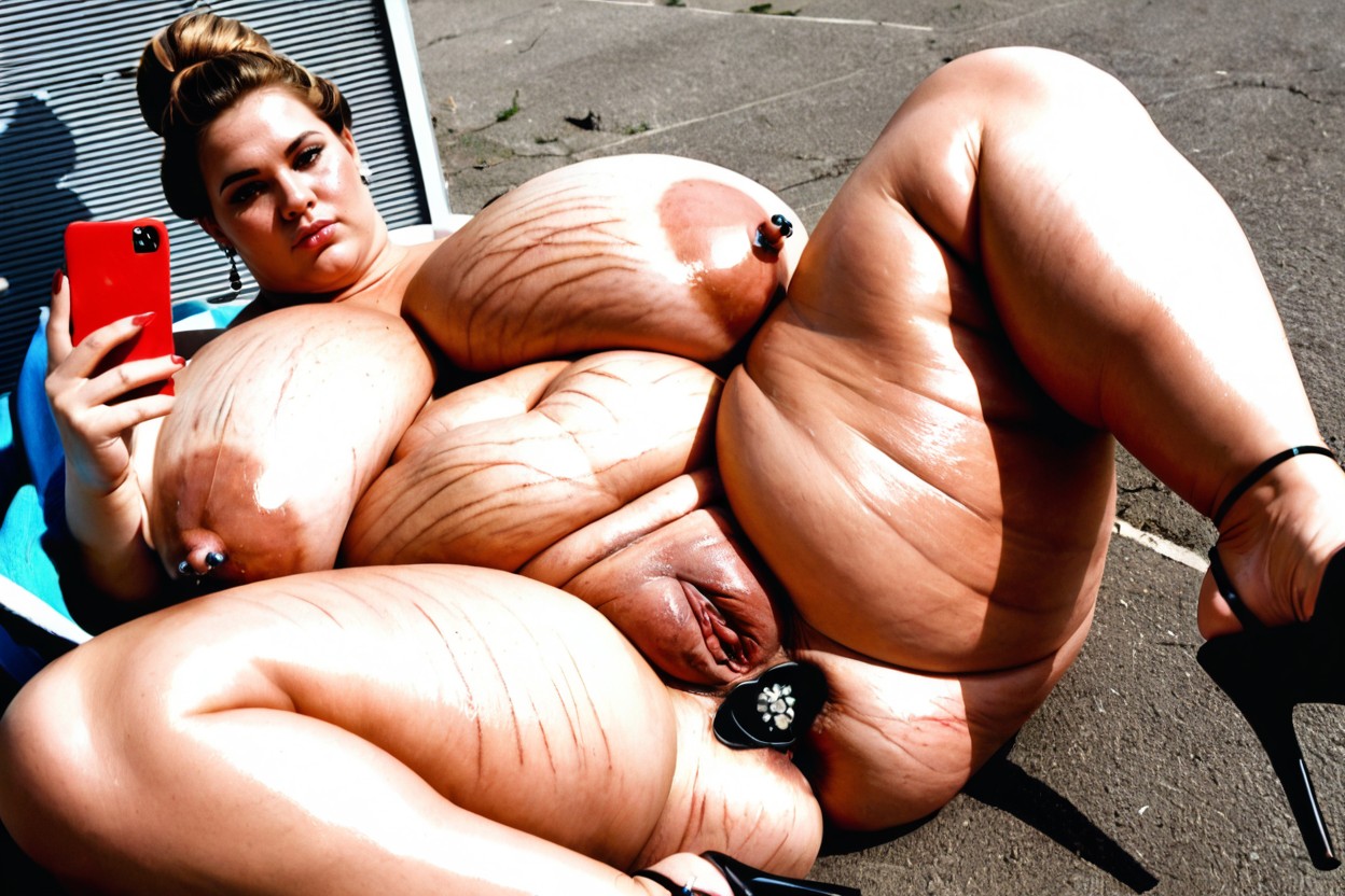 Black Buttplug, Knees Apart, 50+ Porno BBW IA