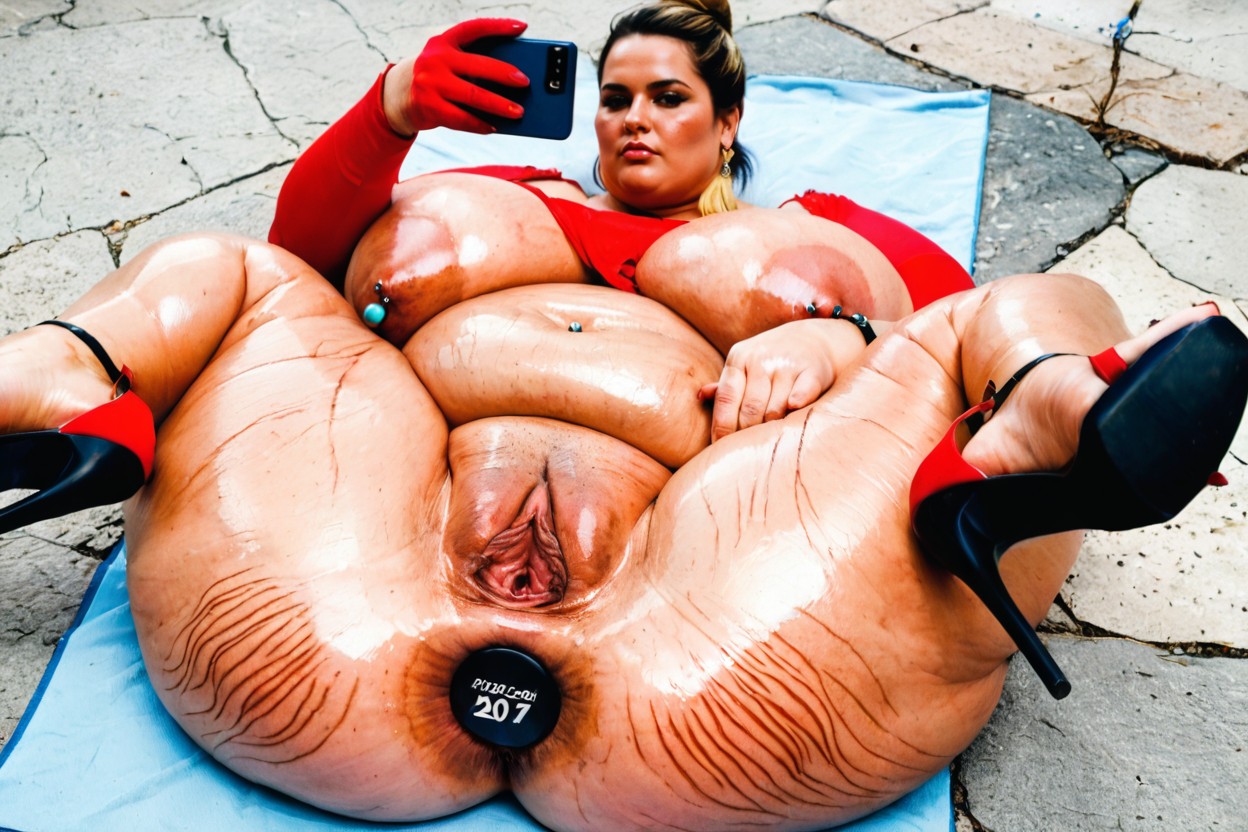 Volumetric, Spreading Pussy With One Hand, Thick Lips BBW AI Porn