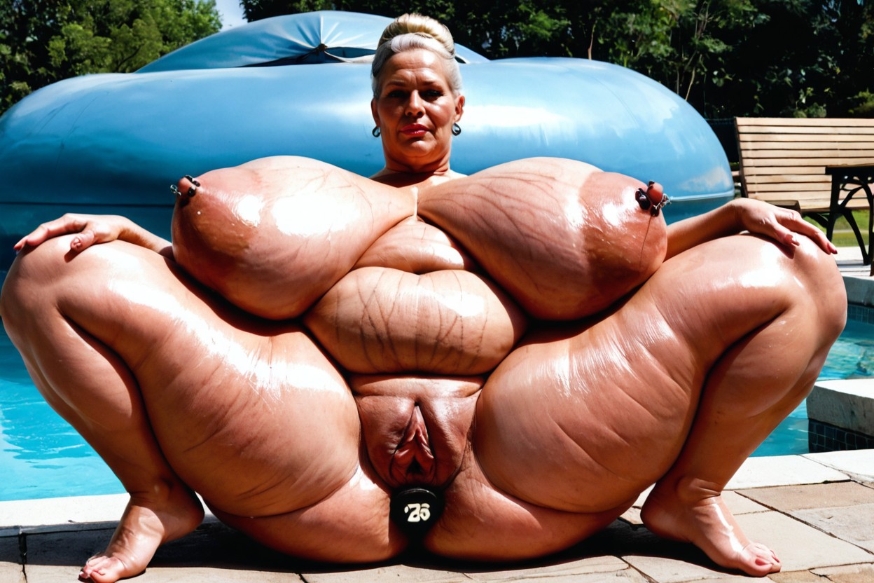 Ángulo Bajo, Knees Apart, Hyper Massive Fat Ass Porno BBW IA