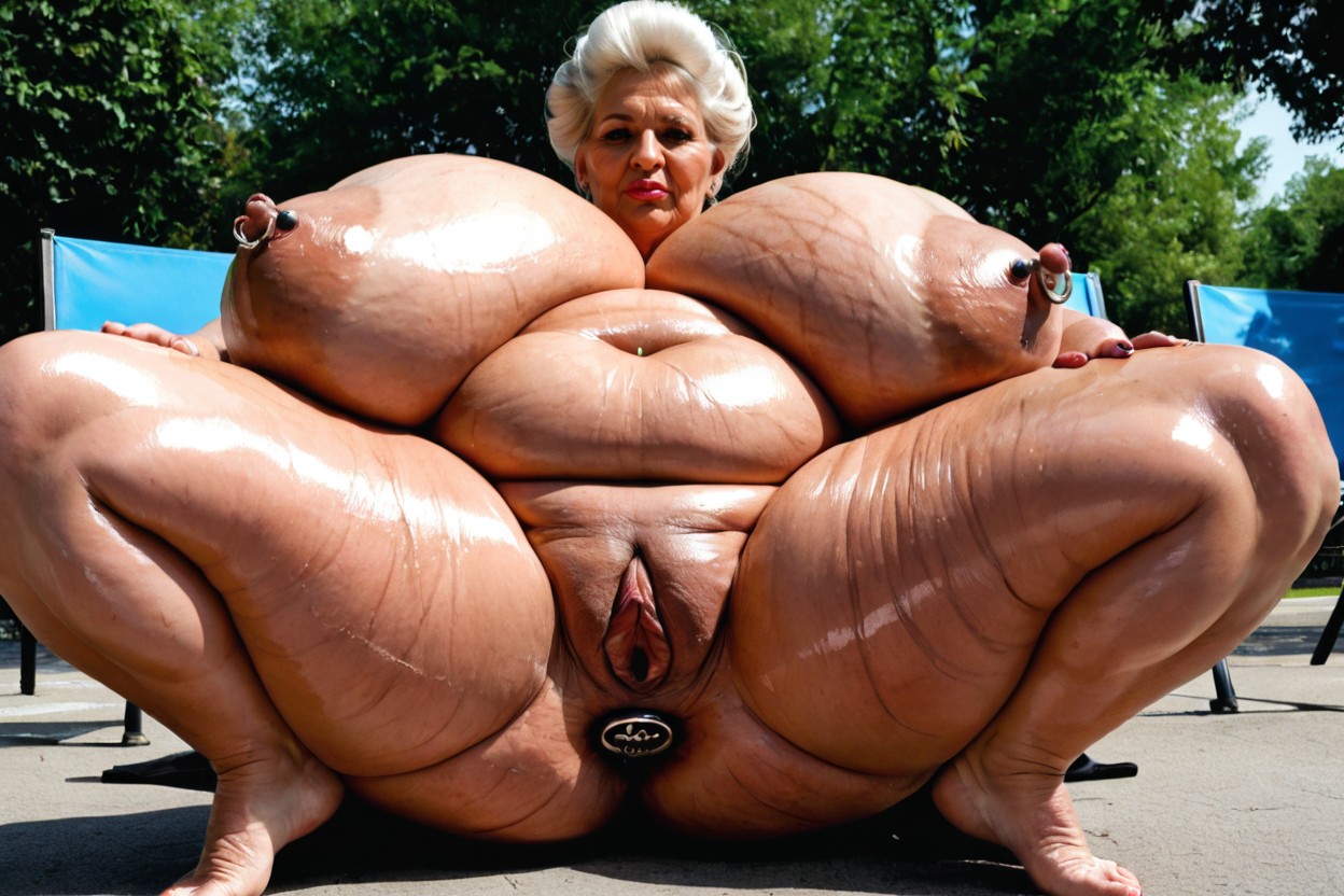 Knees Apart, Thick Thighs, Hair Bun BBW AI Porn