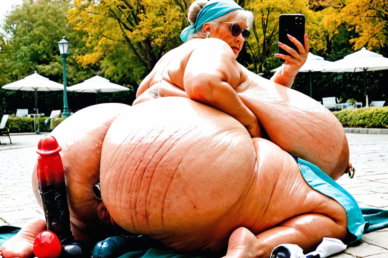 Shiny Skin, One Hand At The Ass, Pale Skin BBW AI Porn