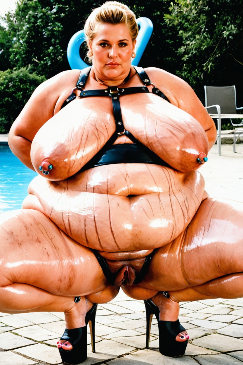 Gigantic Puffy Areolas, Luz Volumétrica, Horny Porno BBW IA