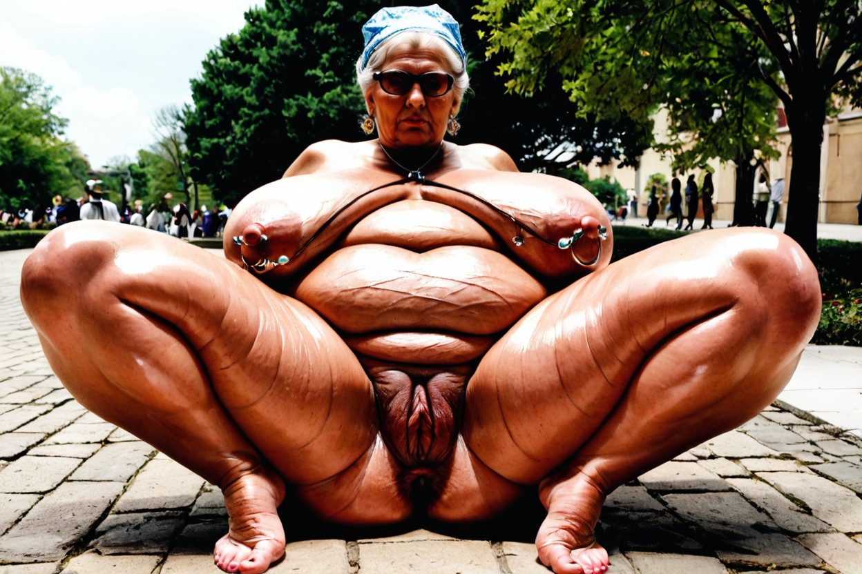 Large Anus, Serious Impression, Hair Bun BBW AI Porn
