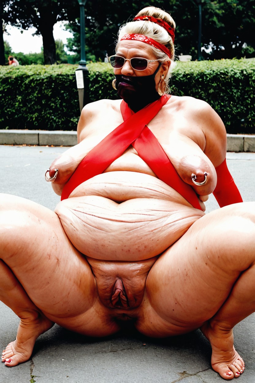 Both Knees Up, Smooth Skin, Stretch Marks BBW AI Porn