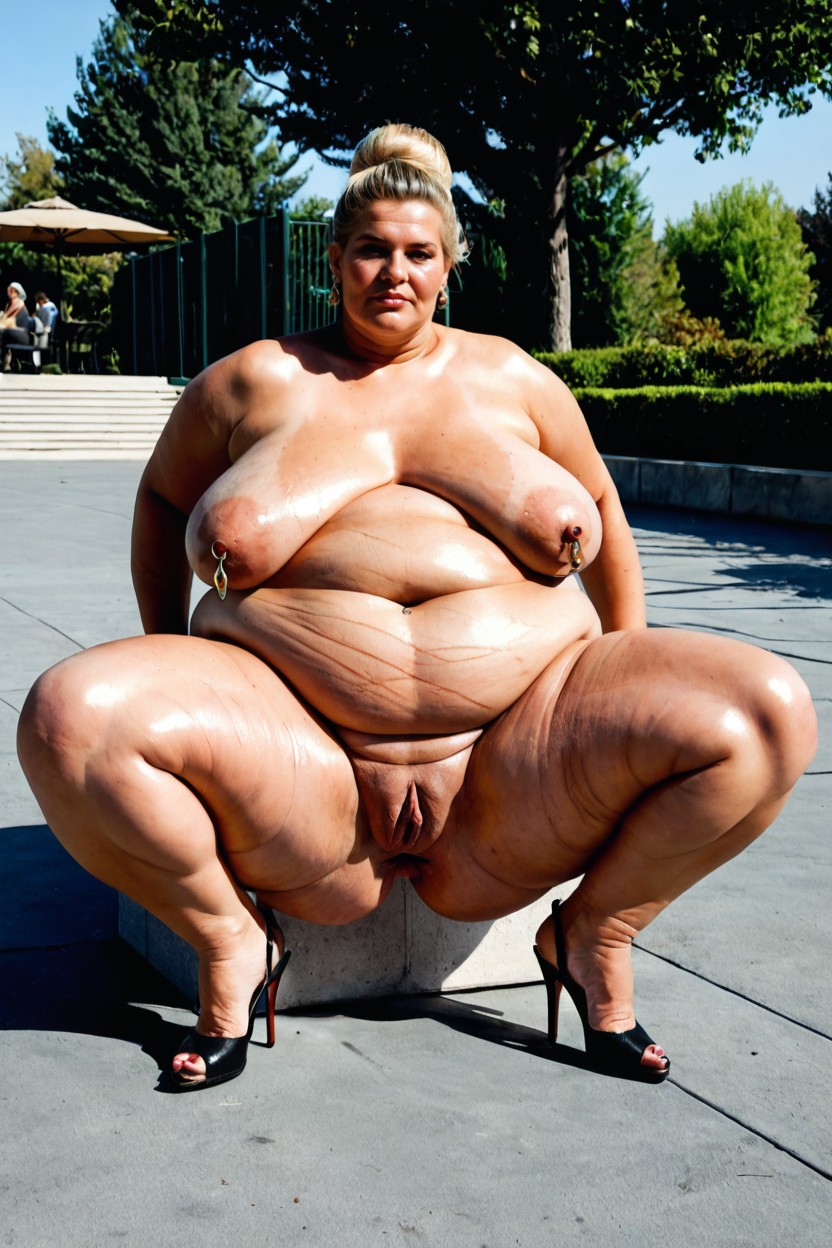 Extremely Obese Ssbbw, Shiny Skin, Thick Thighs BBW AI Porn