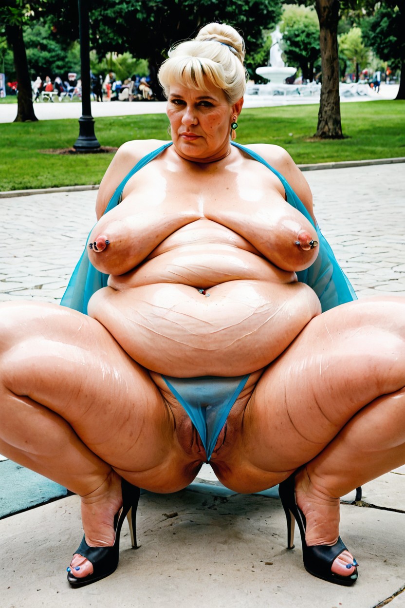 Pierced Nipples, Thick Lips, Both Knees Up Porno BBW IA