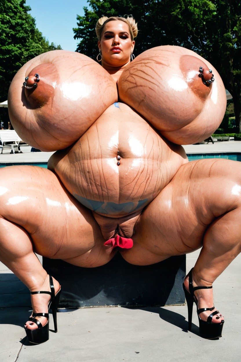 Stretch Marks, Thick Thighs, Colossal Breast BBW AI Porn