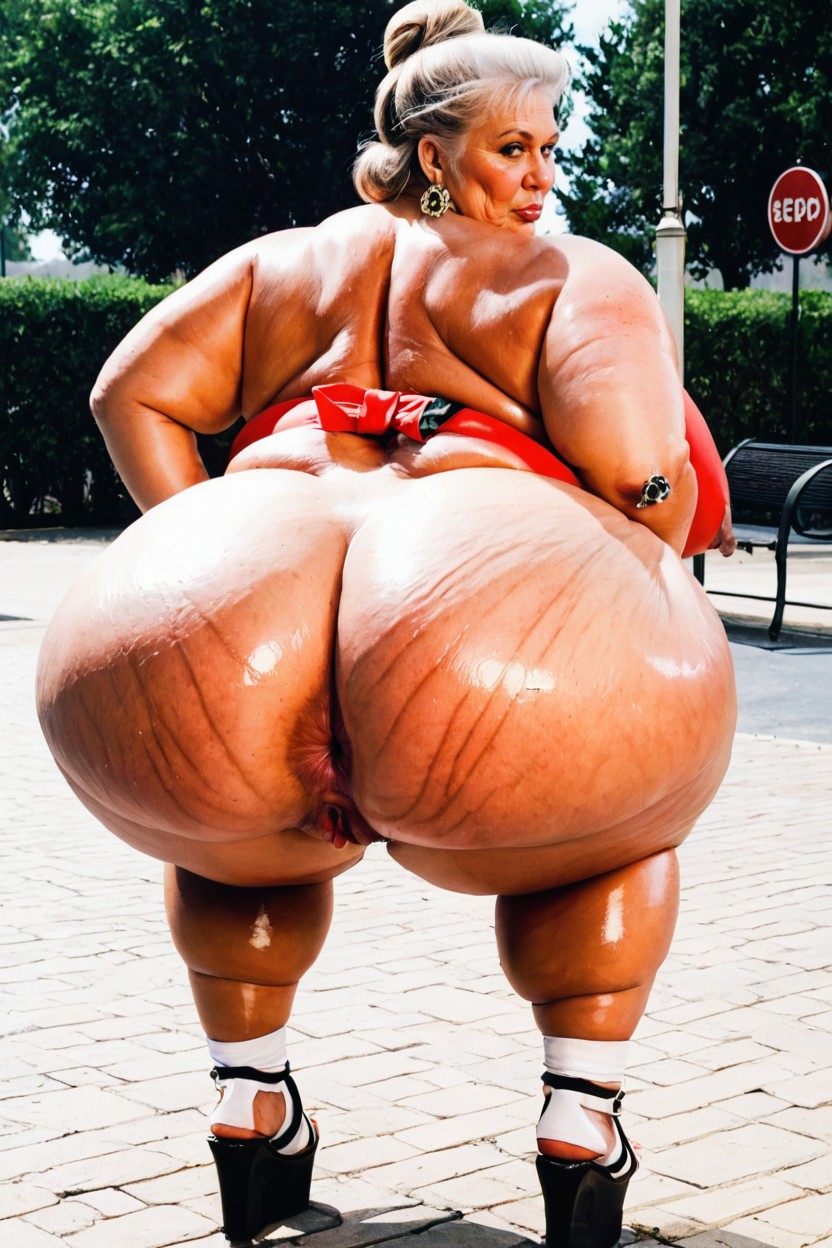 Stand, Both Knees Up, 60+ Porno BBW IA