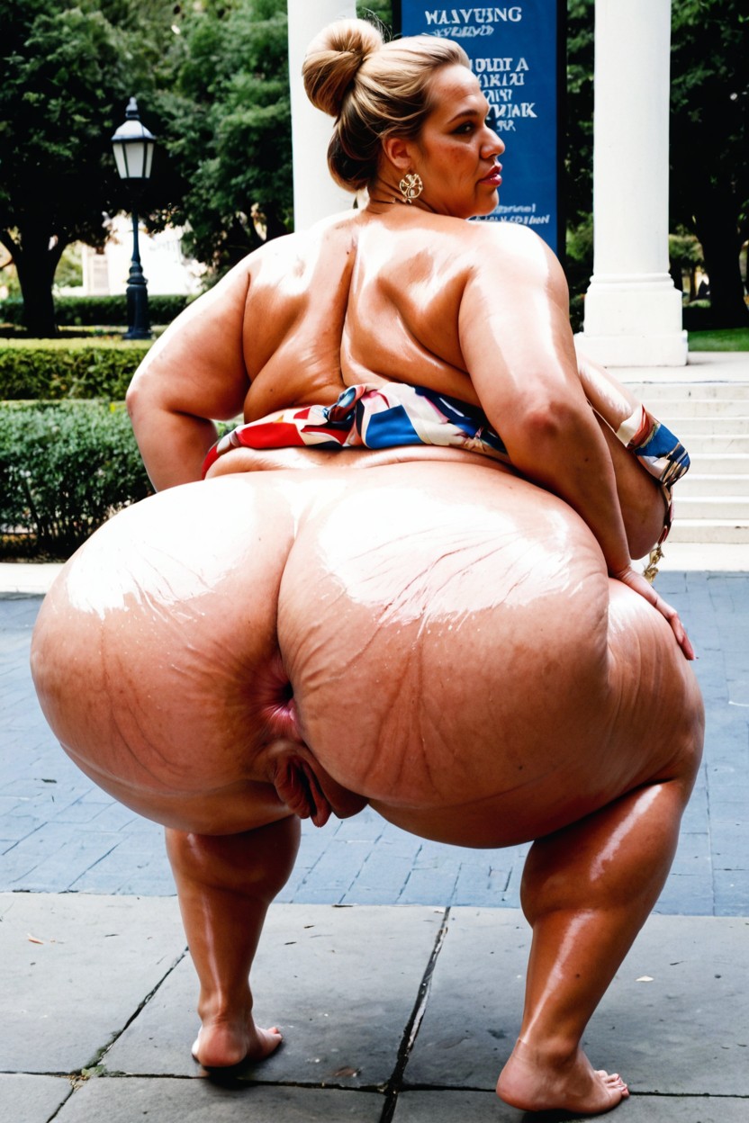 Hyper Massive Fat Ass, Serious Impression, Stand BBW AI Porn
