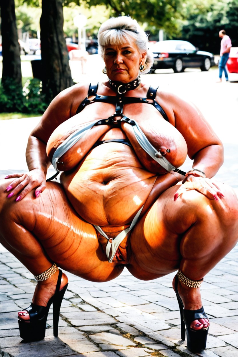 Pierced Pussy, Natural Sagging Breasts, Pechos Medianos Naturales Perfectos Porno BBW IA