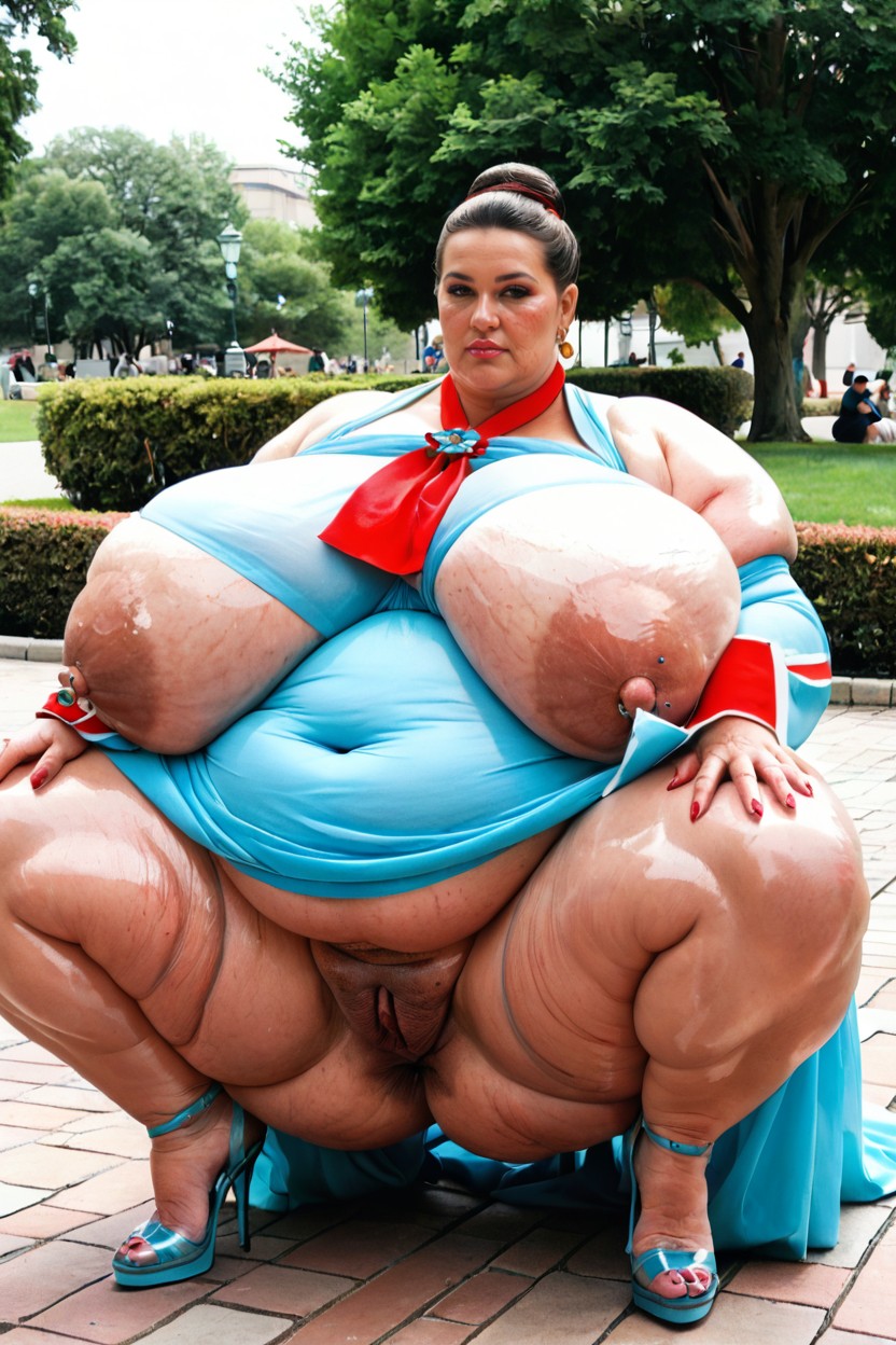 Hyper Thick Body, Horny, Shiny Skin BBW AI Porn