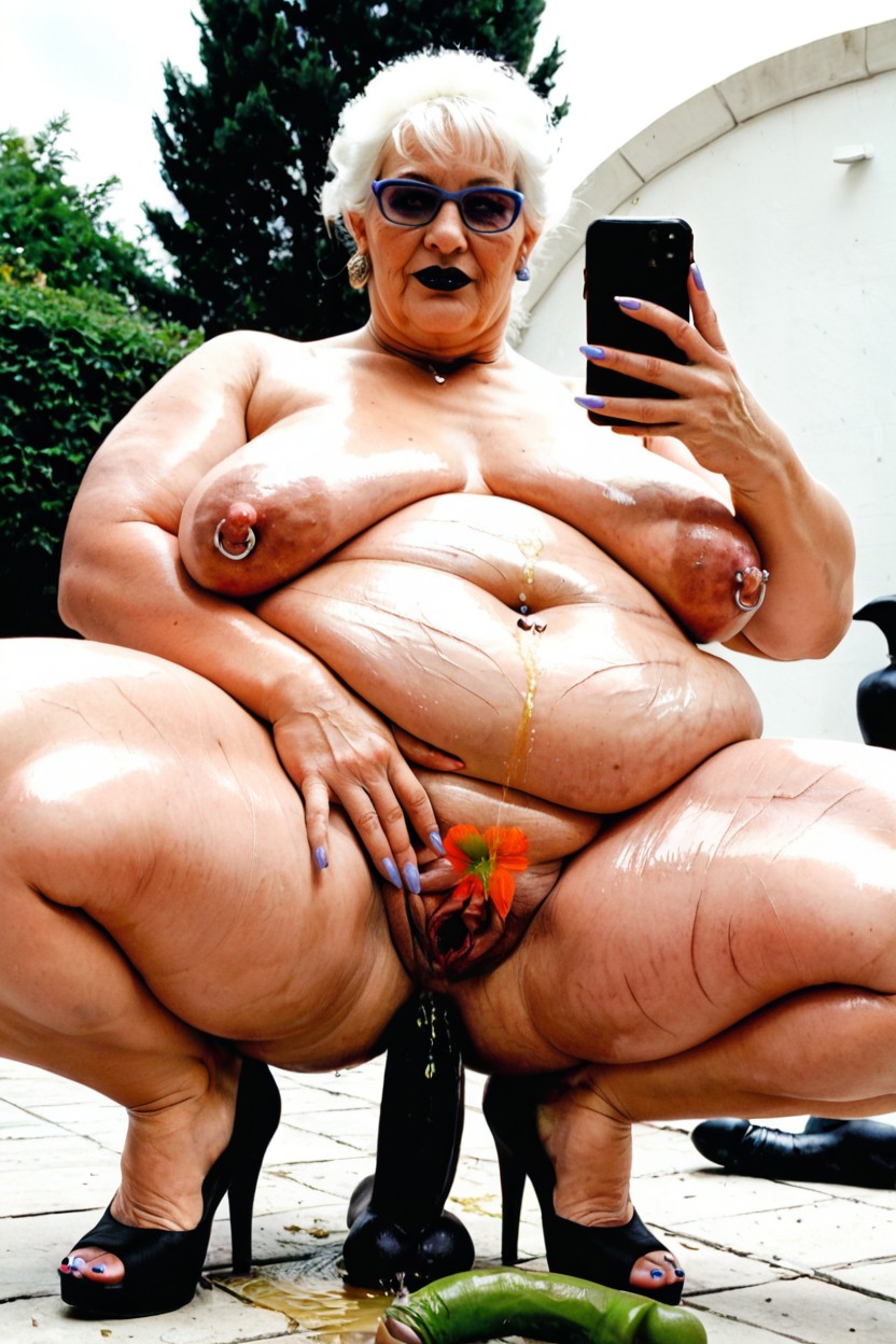 Squatting, Thick Lips, Pale Skin Porno IA BBW