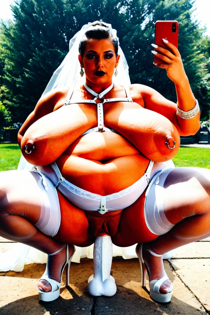 Horny, Squatting, Hyper Massive Fat Ass BBW AI Porn