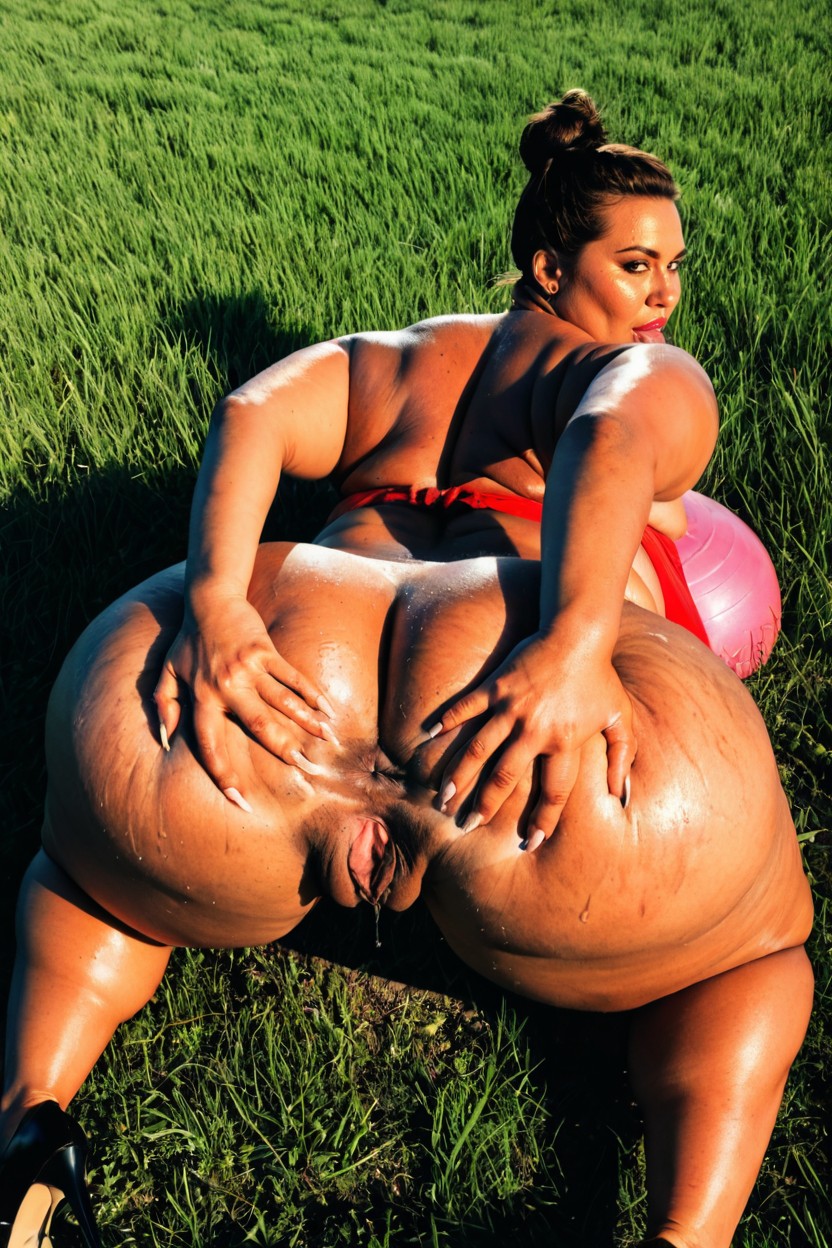 Spreading Pussy Open With Fingers, Puffy Lips, Agachándose Porno BBW IA