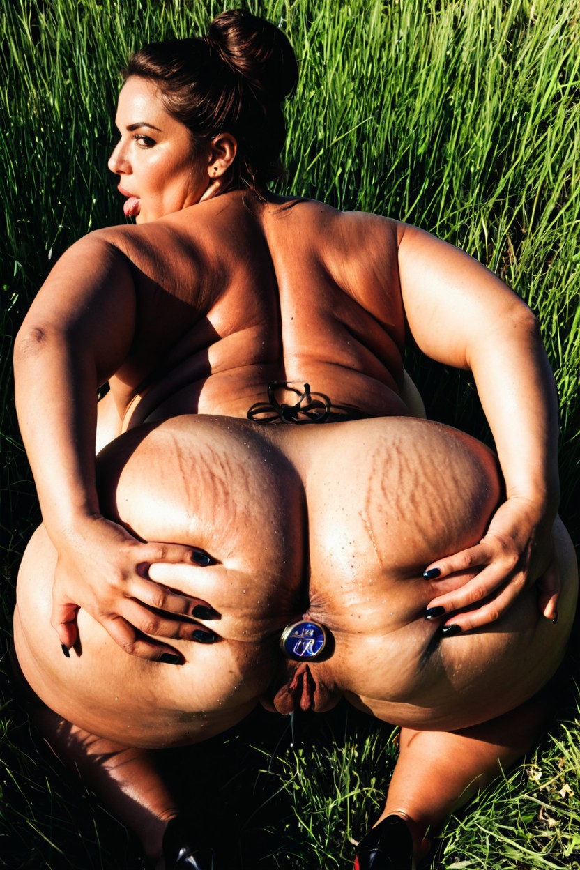 Stretch Marks, Ass Bigger Than Torso, Sweating BBW AI Porn