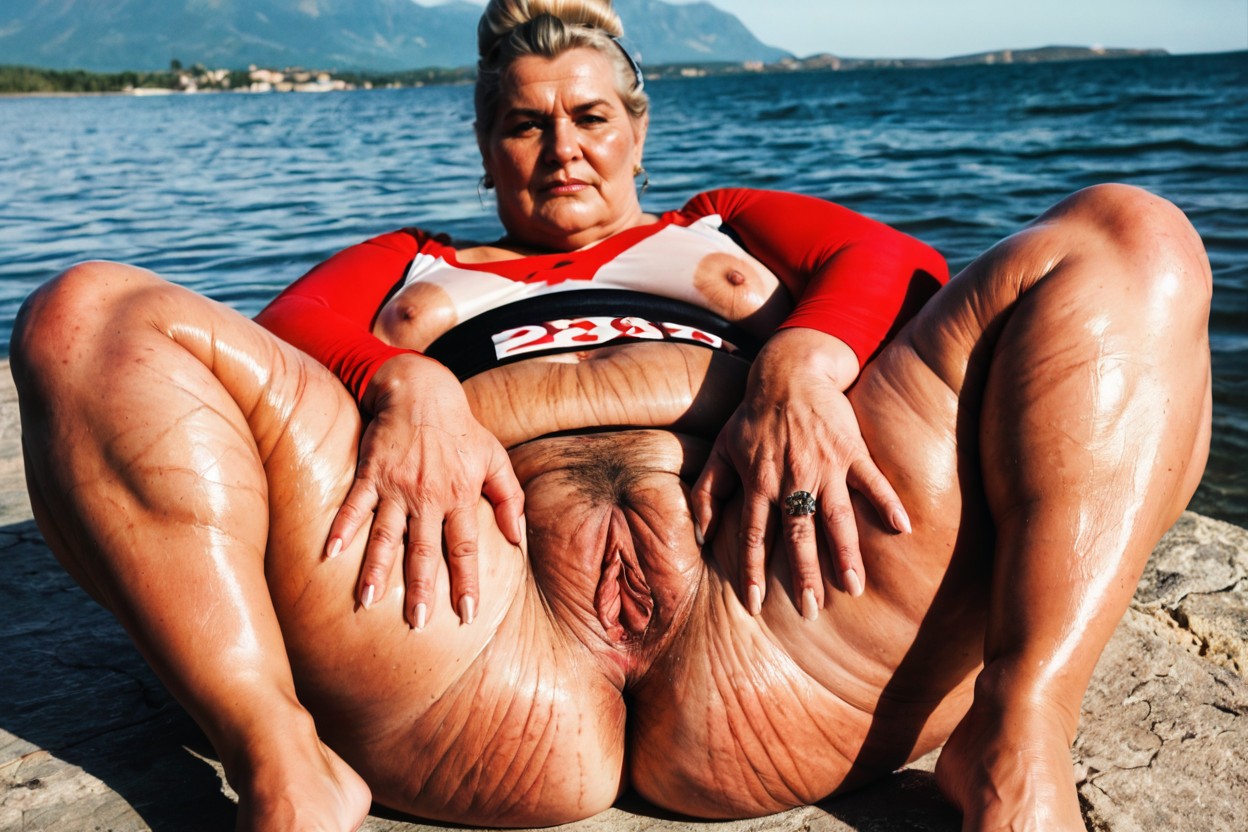 Sad, Extremely Large Labia, Feet Together BBW AI Porn