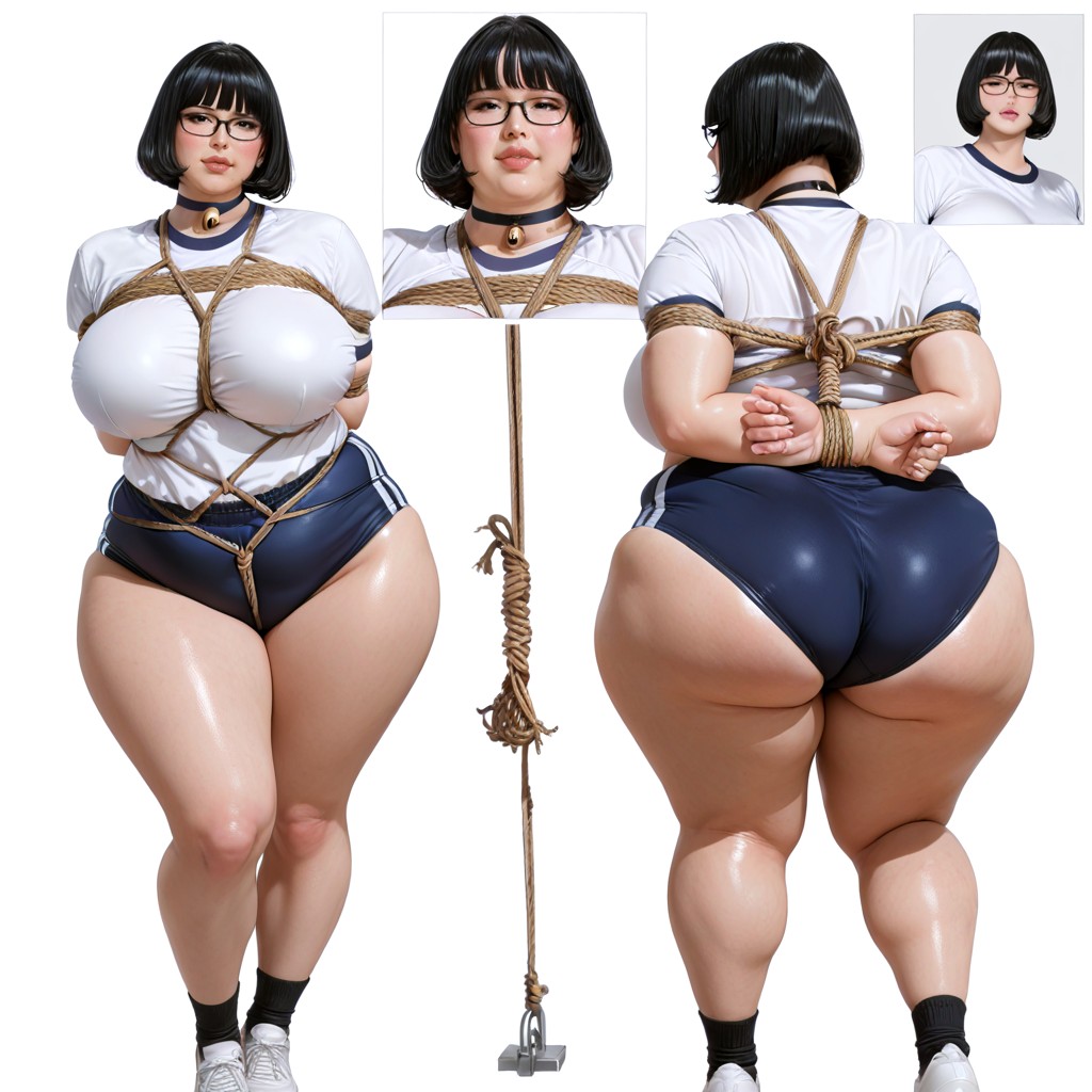 Restrained With Hemp Rope, Clothed Huge Breasts, Cheeks Flushed Porno BBW IA