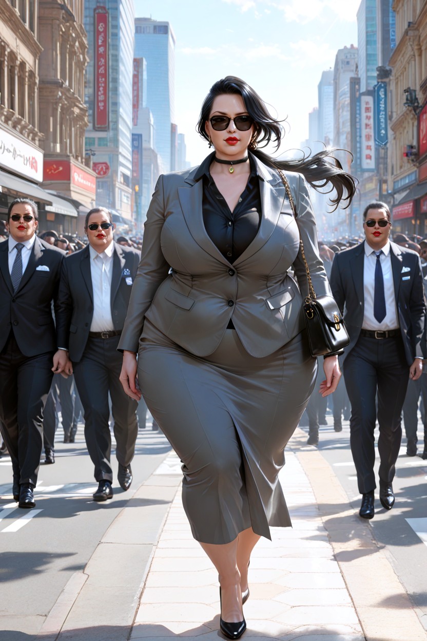 Earrings, Confident Walk, Mature Woman BBW AI Porn