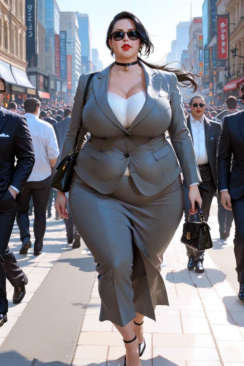 Double Chin, Round Plump Face, Chic Outfit Porno BBW IA