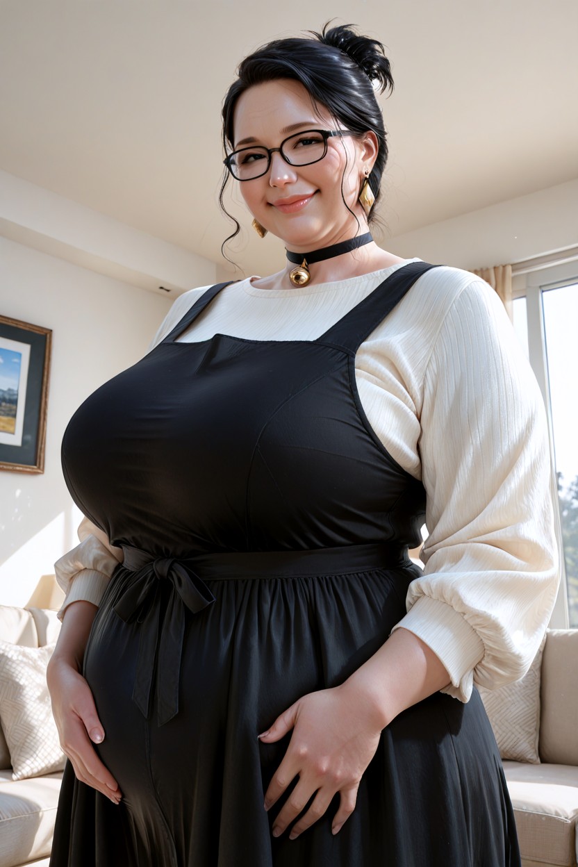 Kind Eyes, Clothed Supermassive Thick Wide Hips, Natural Candid Look BBW AI Porn