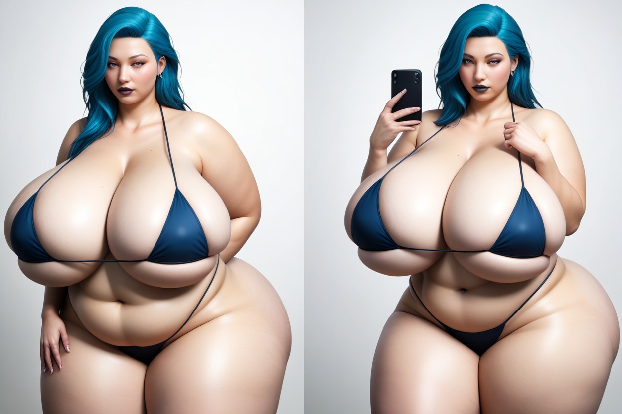 18+, Breast Expansion, She Is A Very Thick Plump Busty Fat Enlarging Bbw Hourglass Body Figured Woman BBW AI Porn