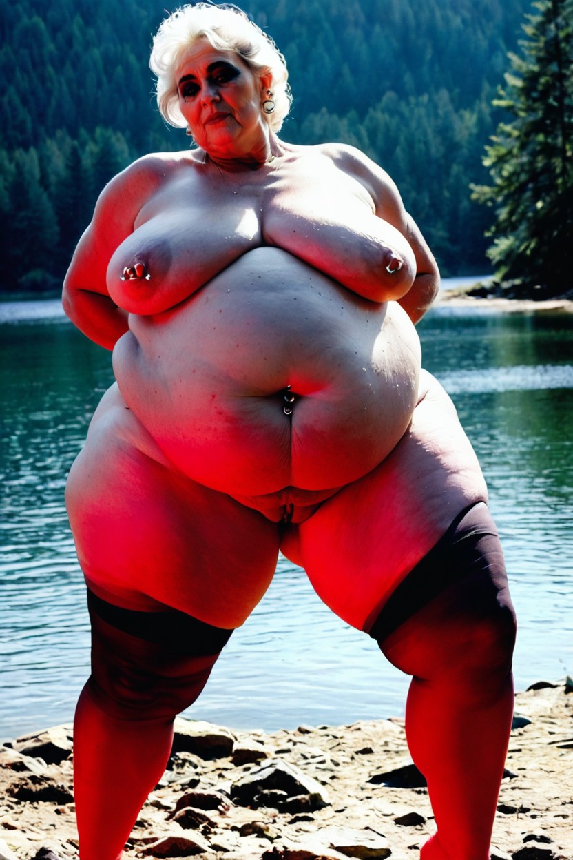 60+, Extremely Obese Belly Rolls, Naked BBW AI Porn