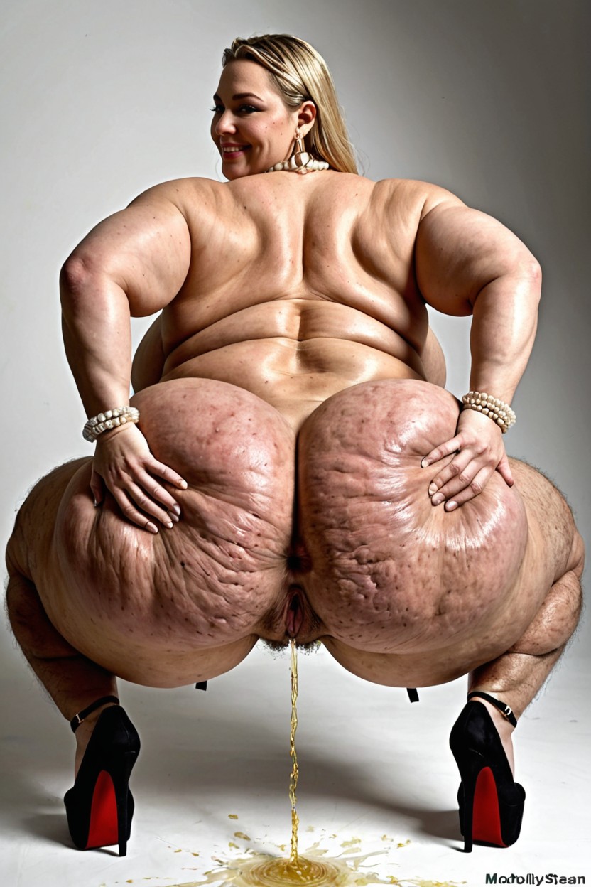 Lots Of Jewelry, Anklets, Extremelly Exaggerated Ass BBW AI Porn