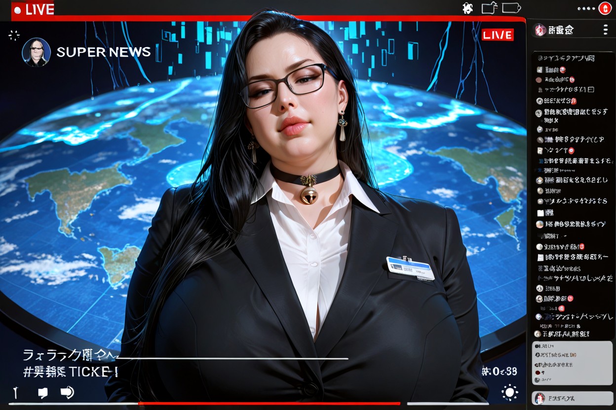 Sleek Atmosphere, Livestream, Fatty News Presenter BBW AI Porn