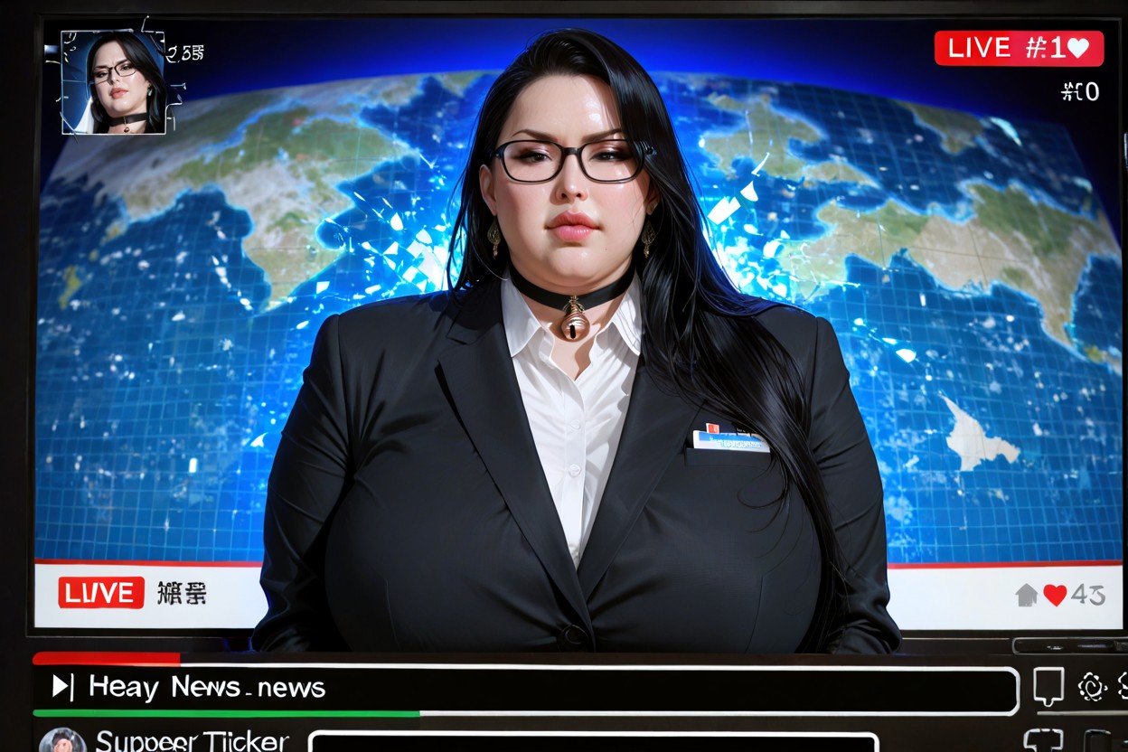 Direct Eye Contact, Upper Body Shot, Fully Clothed BBW AI Porn