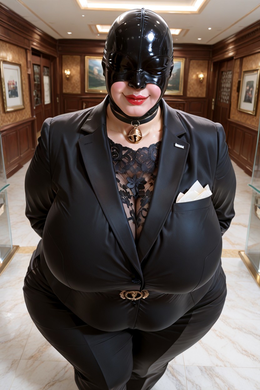 Choker With Bell, Quiet Intellectual Atmosphere, Round Puffy Face Porno BBW IA