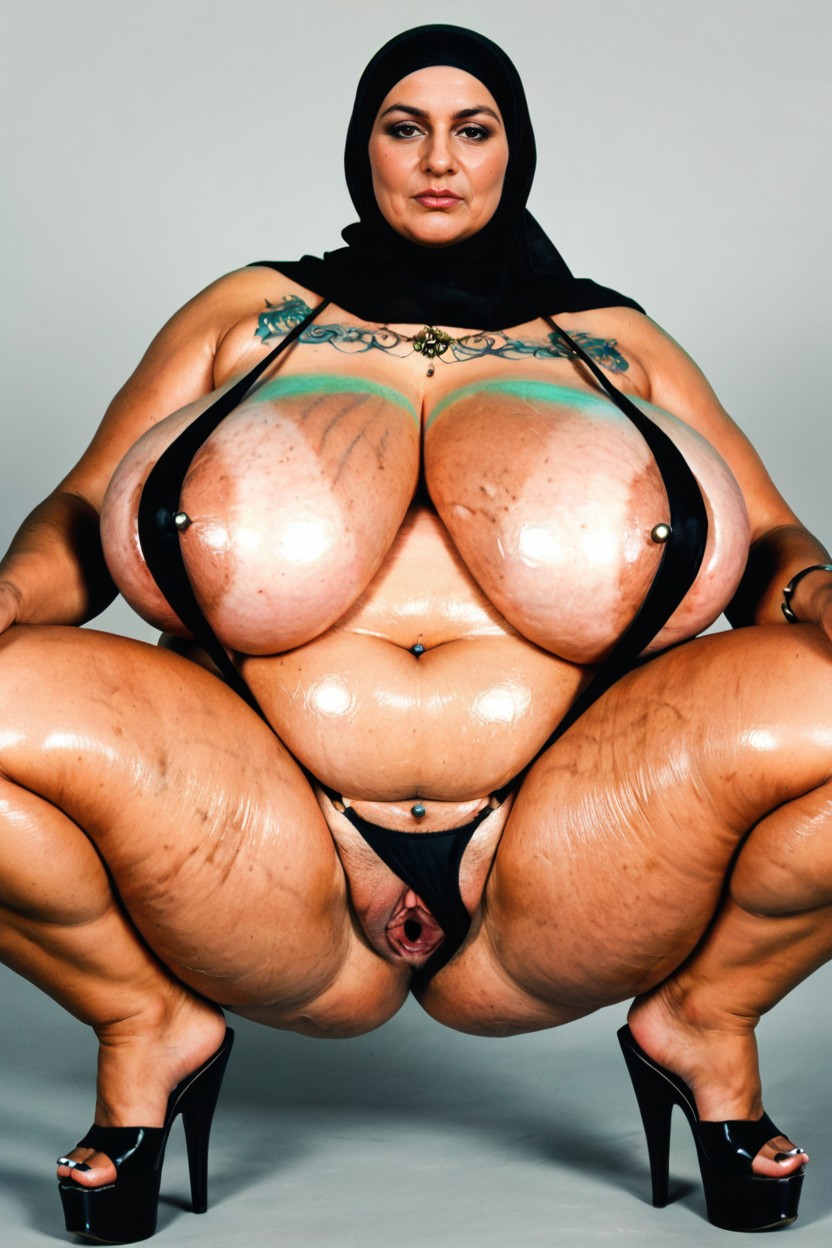 Whole Body, Naked, White Mules BBW AI Porn