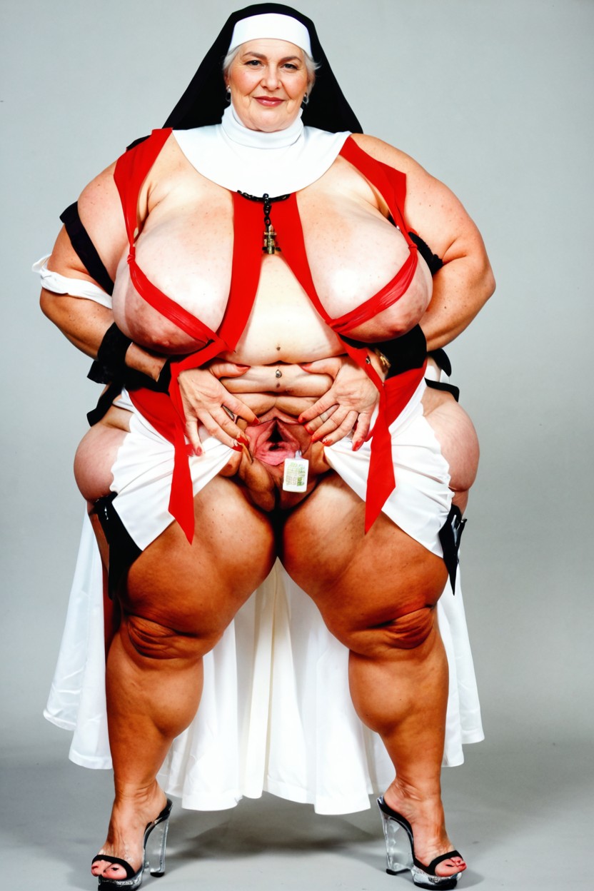 Super Large Belly, Standing, Pussy Clearly Visible BBW AI Porn