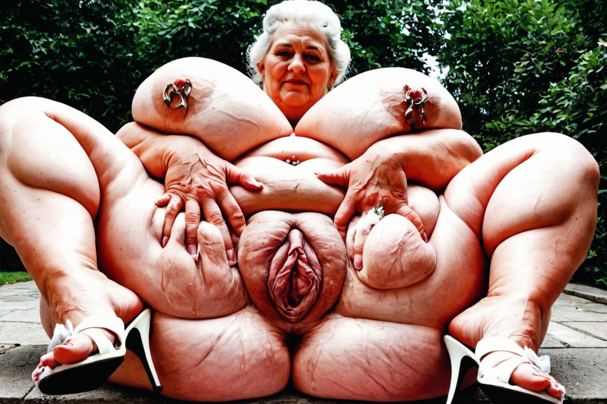Obese Belly Rolls, Full Body, Pussy Clearly Visible BBW AI Porn