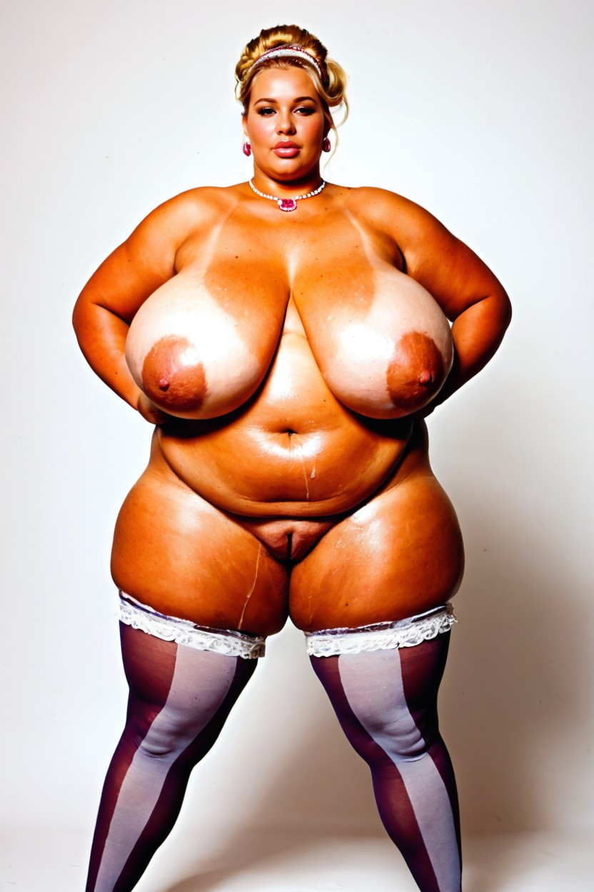 Overflowing Cleavage, Standing, Aereola Grande Porno BBW IA