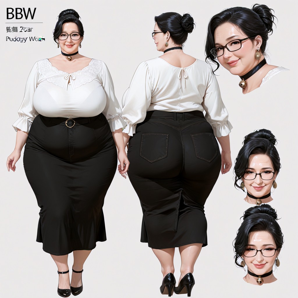 Simple Background, Full Body, Pudgy BBW AI Porn