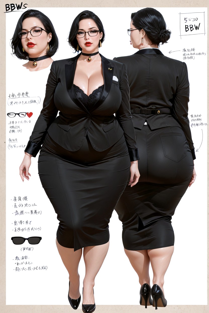 Hyper Fat, Plump Figure, Earrings BBW AI Porn