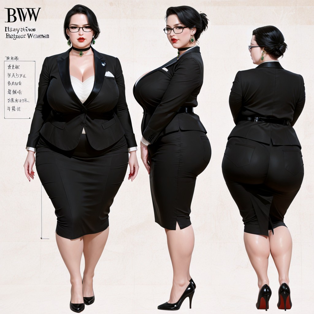 Front View, Bbw, Fatty Scholar BBW AI Porn